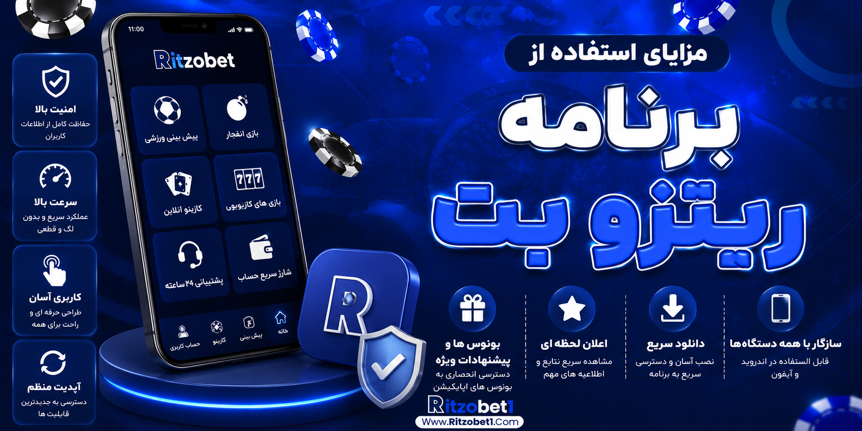 مزایای استفاده از برنامه ریتزو بت